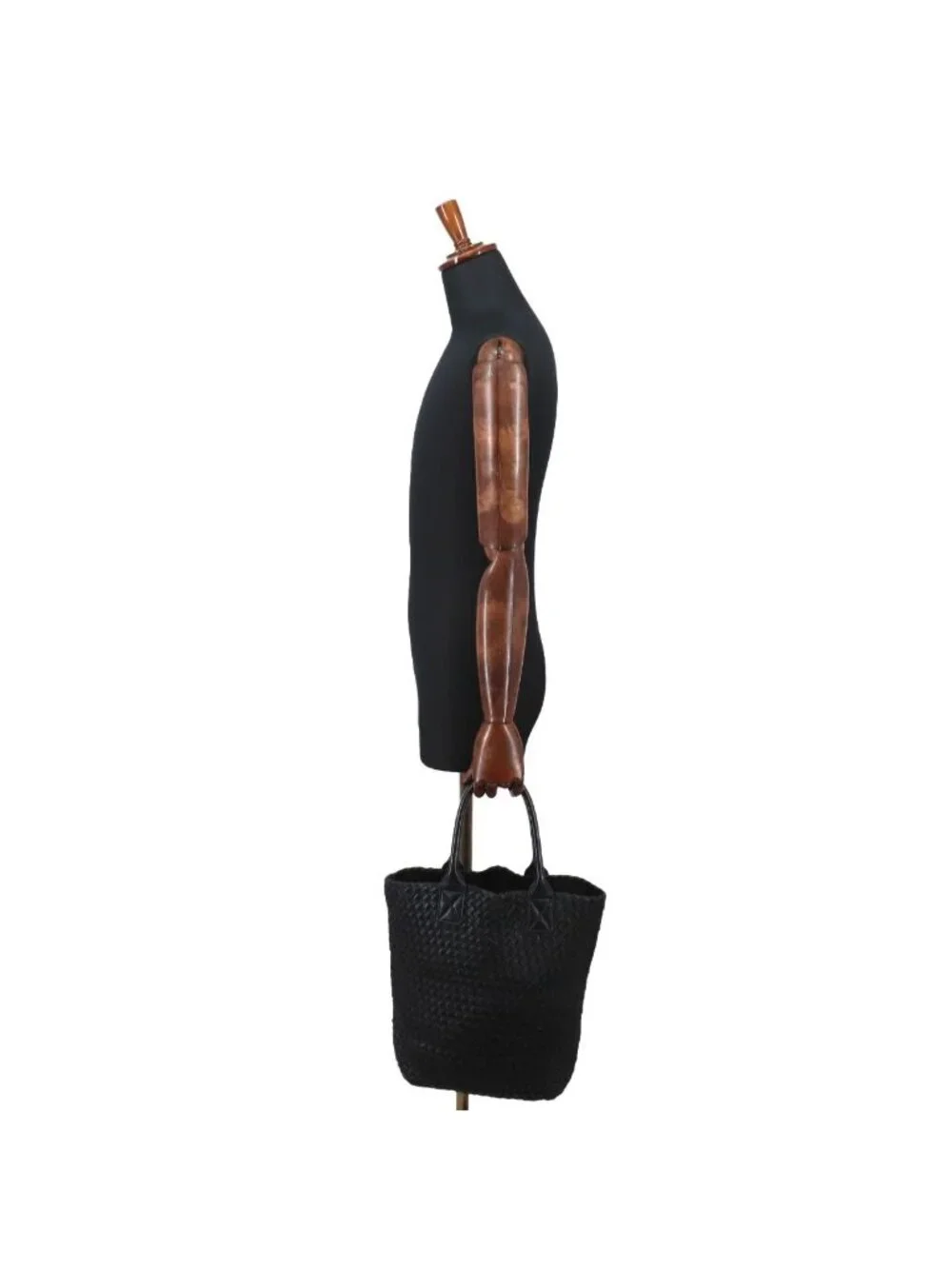 Bottega Veneta Intrecciato Cabas Tote Leather Black Gold